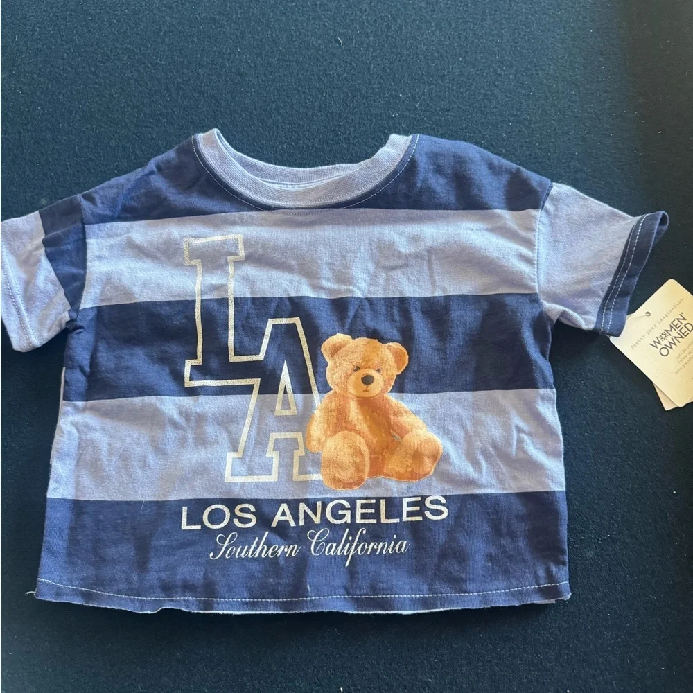 Los Angeles ( So Cal) Kids Striped Blue LA w/ teddy bear 🧸- zoom in for details
